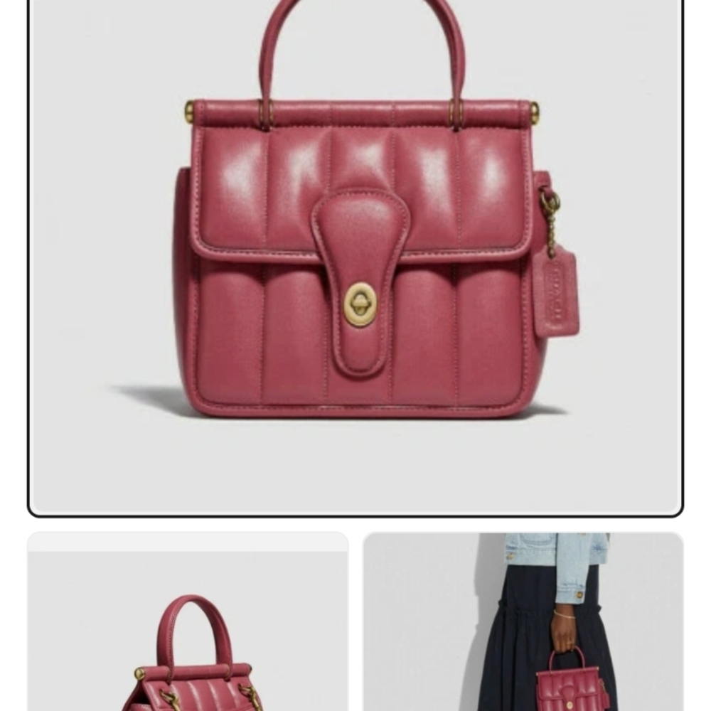 Coach Rose Quilted Satchel - Picture 3 of 5